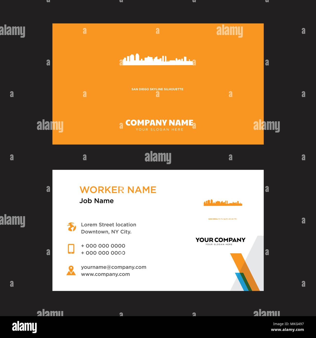 san diego sky business card design template, Visiting for your company