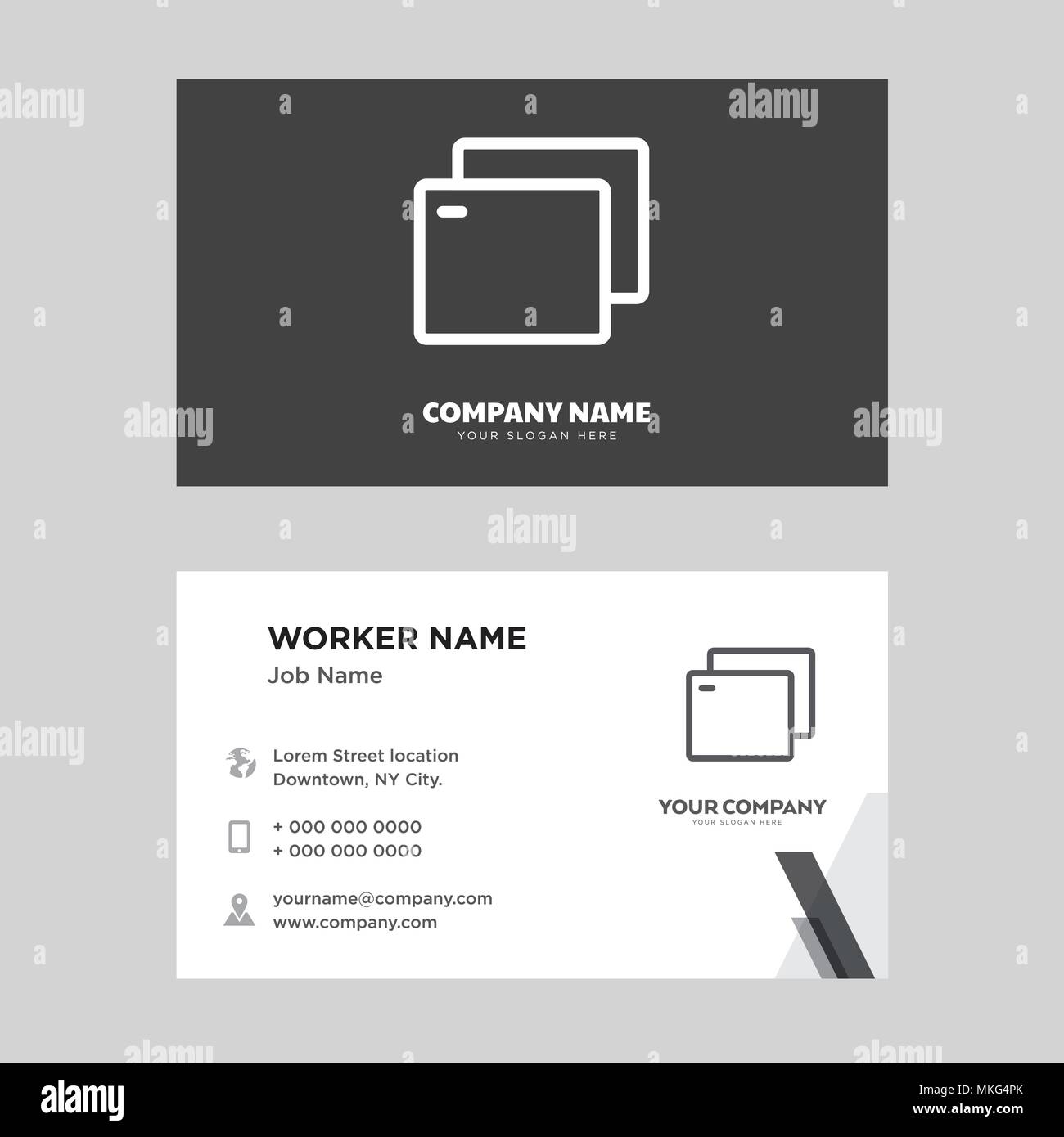 Tab business card design template, Visiting for your company, Modern horizontal identity Card Vector Stock Vector