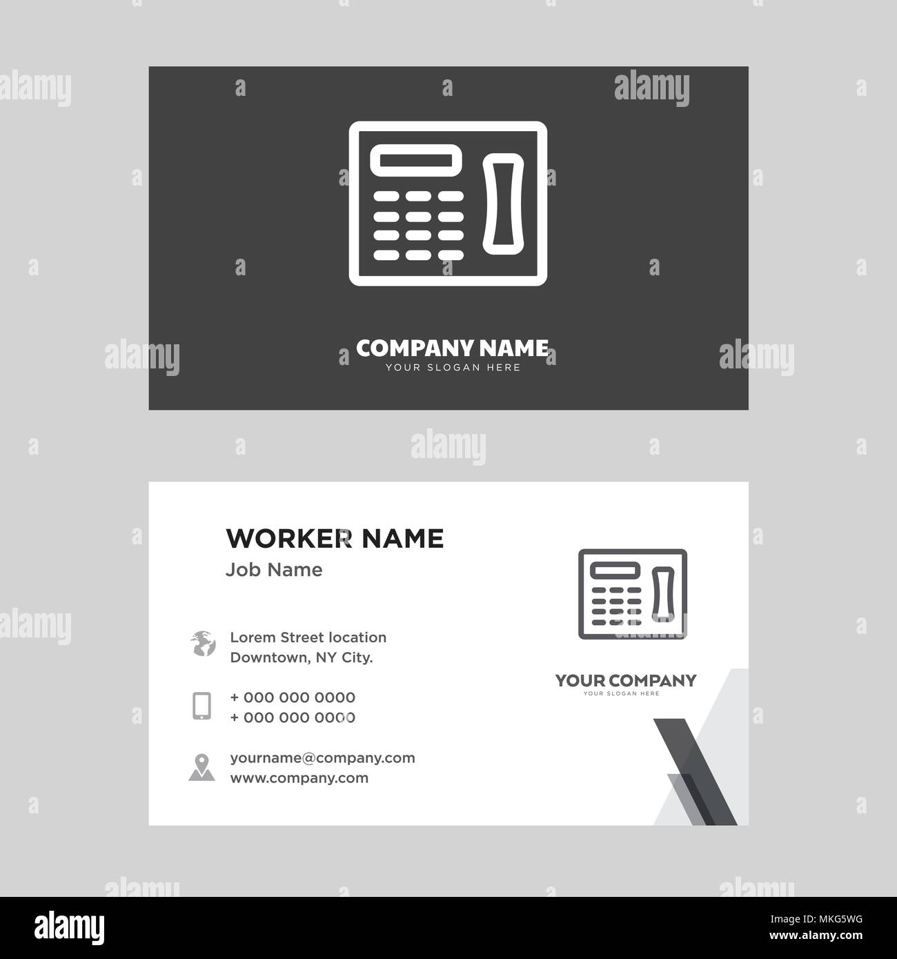 Fax business card design template, Visiting for your company, Modern ...