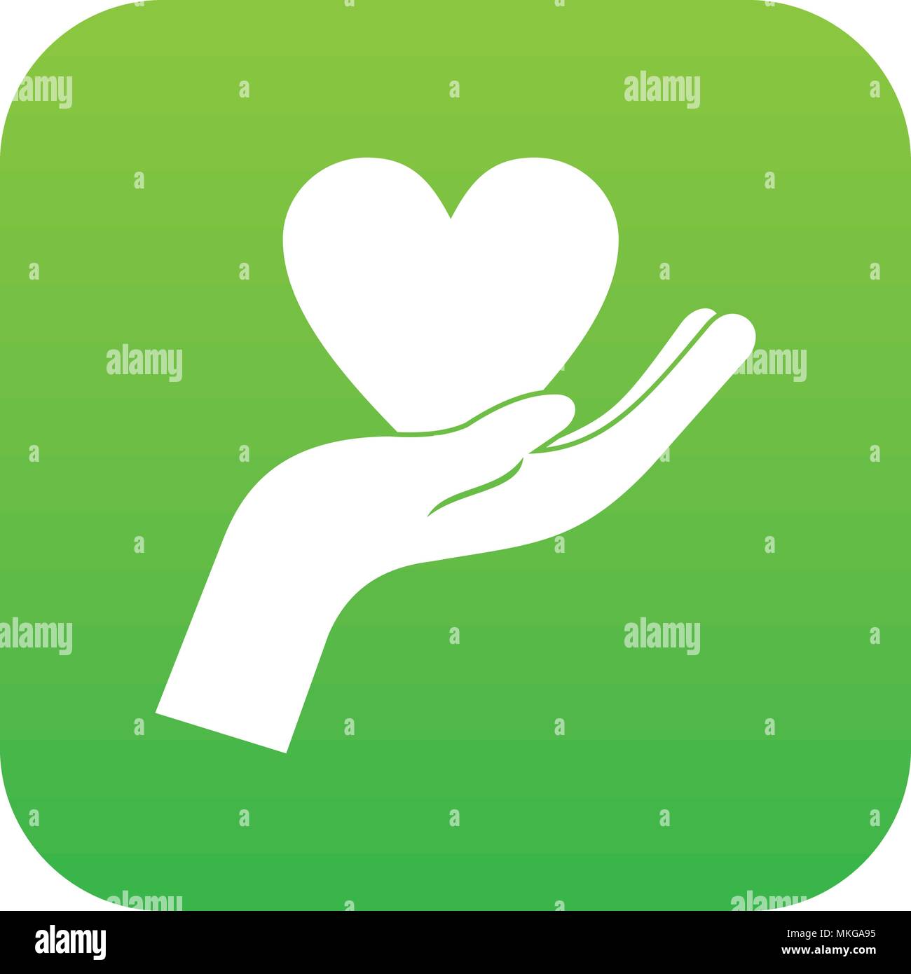Hand holding heart icon digital green Stock Vector Image & Art - Alamy