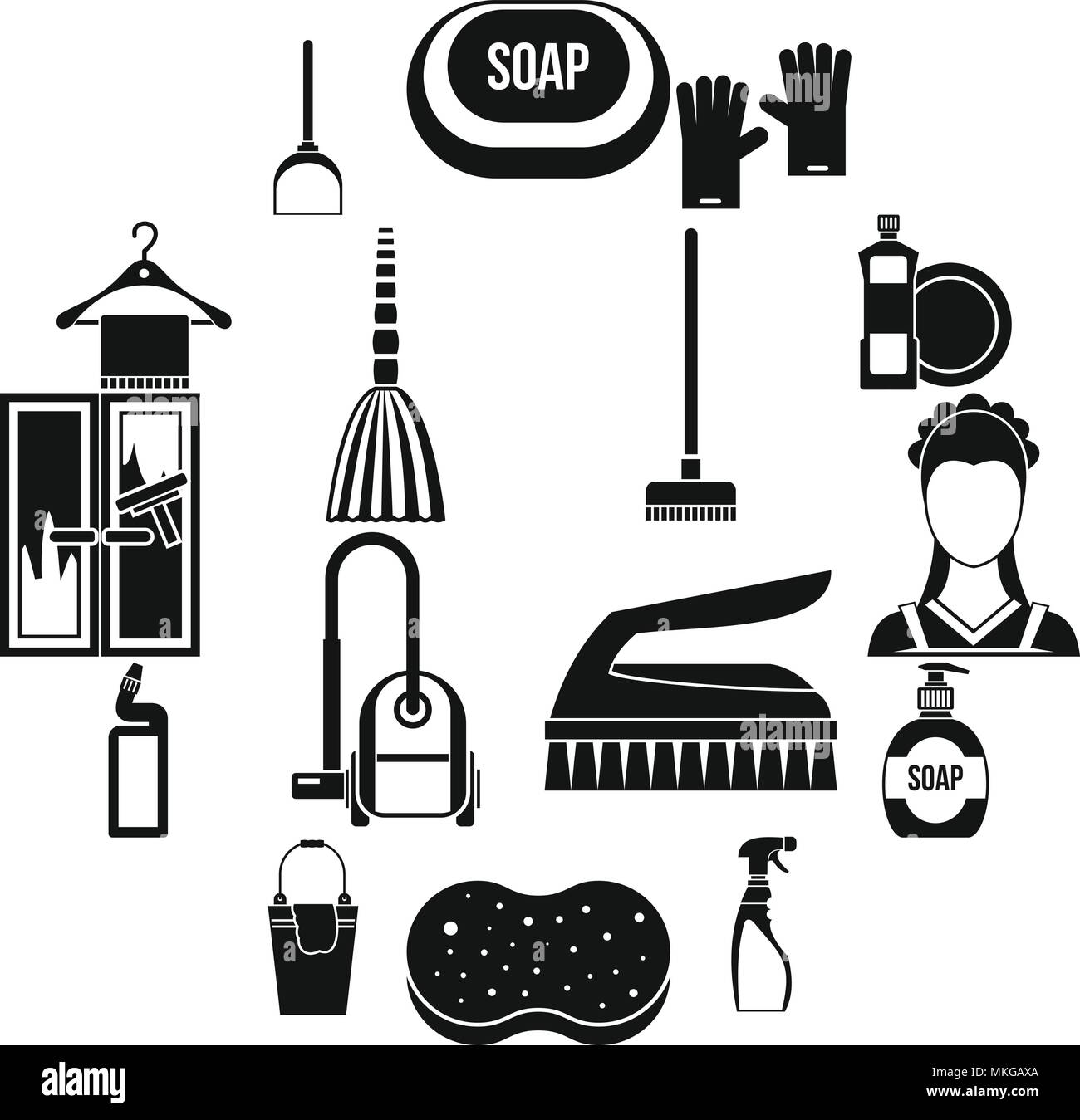 House cleaning icons set, simple style Stock Vector Image & Art Alamy