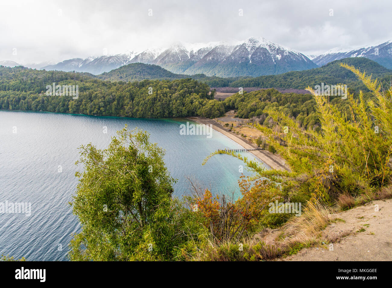 Lago Espejo Grande near Villa la Angostura in Neuquen Province, Argentina Stock Photo