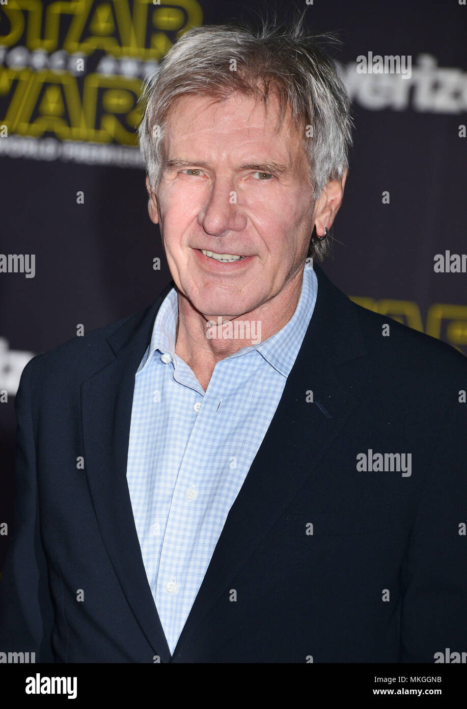Harrison Ford    at the Star Wars The Force Awakens Premiere at the Dolby Theatre, TCL Chinese Theatre and El Capitan Theatre on December 14, 2015 in Hollywood, Harrison Ford     Event in Hollywood Life - California,  Red Carpet Event, Vertical, USA, Film Industry, Celebrities,  Photography, Bestof, Arts Culture and Entertainment, Topix Celebrities fashion / one person, Vertical, Best of, Hollywood Life, Event in Hollywood Life - California,  Red Carpet and backstage, USA, Film Industry, Celebrities,  movie celebrities, TV celebrities, Music celebrities, Photography, Bestof, Arts Culture and E Stock Photo