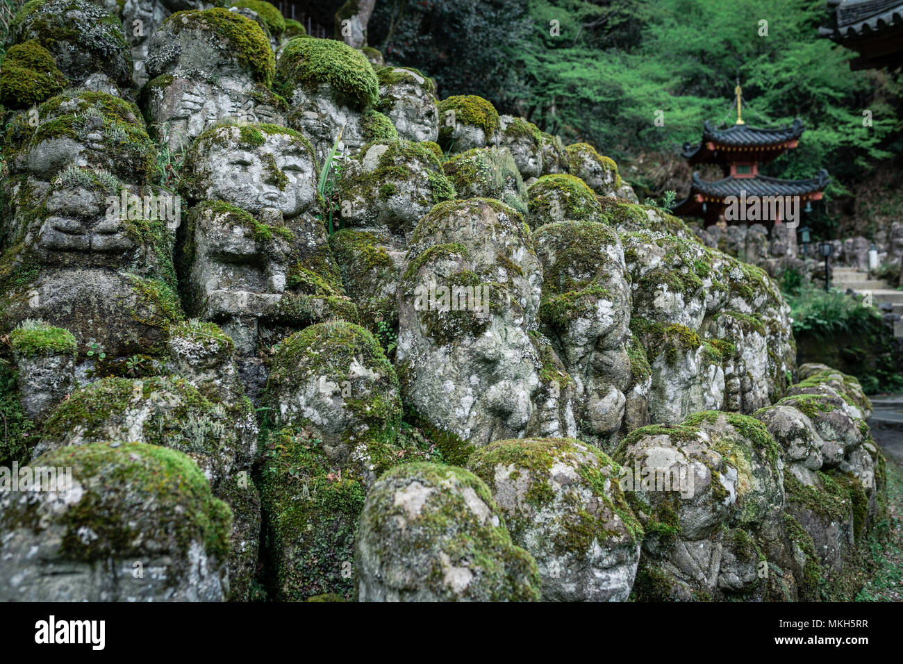 Rakan, stone statues carved to be the disciples of Buddha, at the Otagi