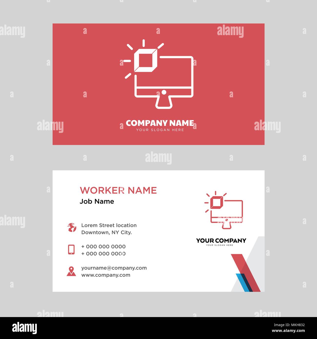 Monitor business card design template, Visiting for your company