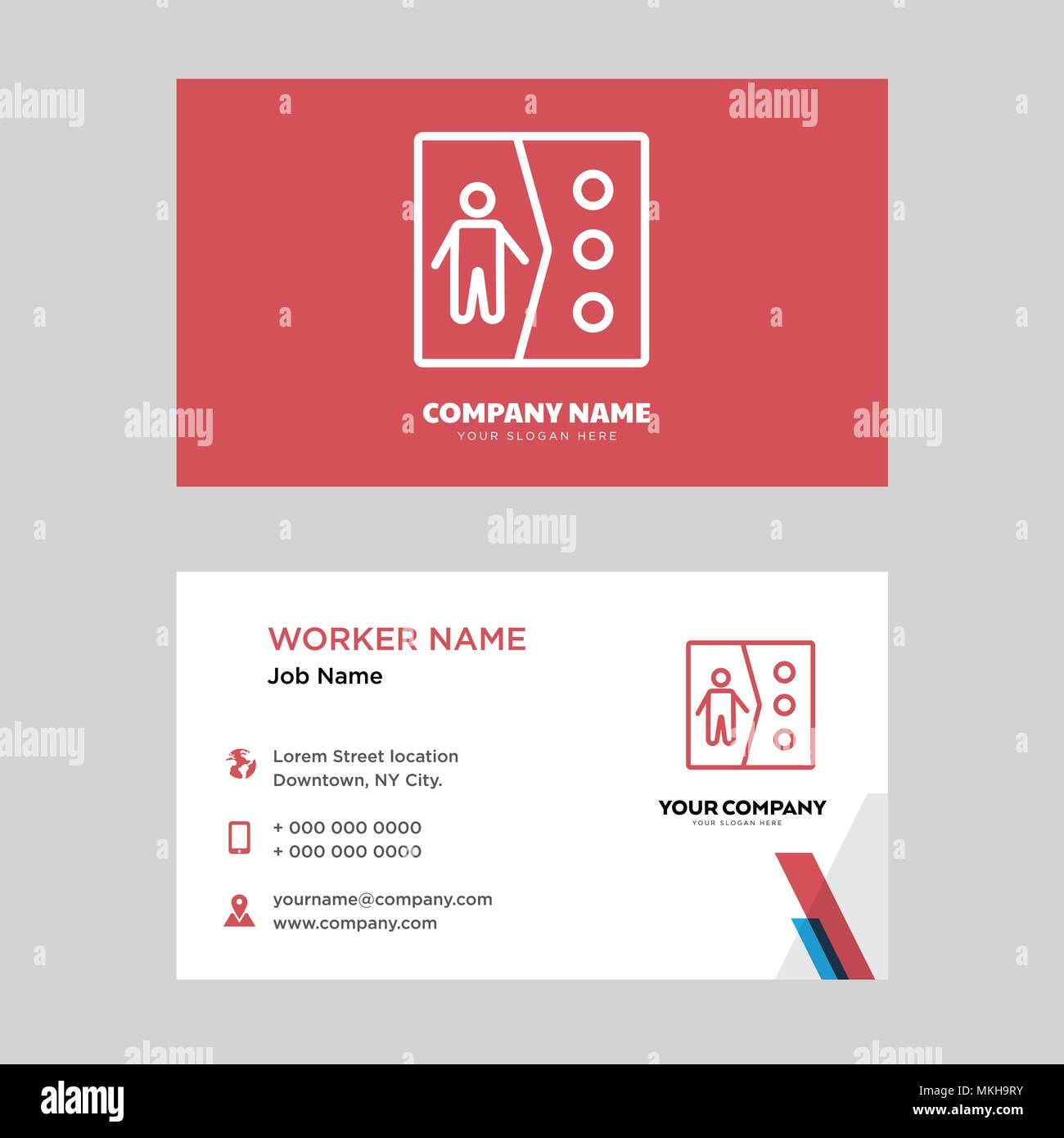 Clone business card design template, Visiting for your company, Modern horizontal identity Card Vector Stock Vector