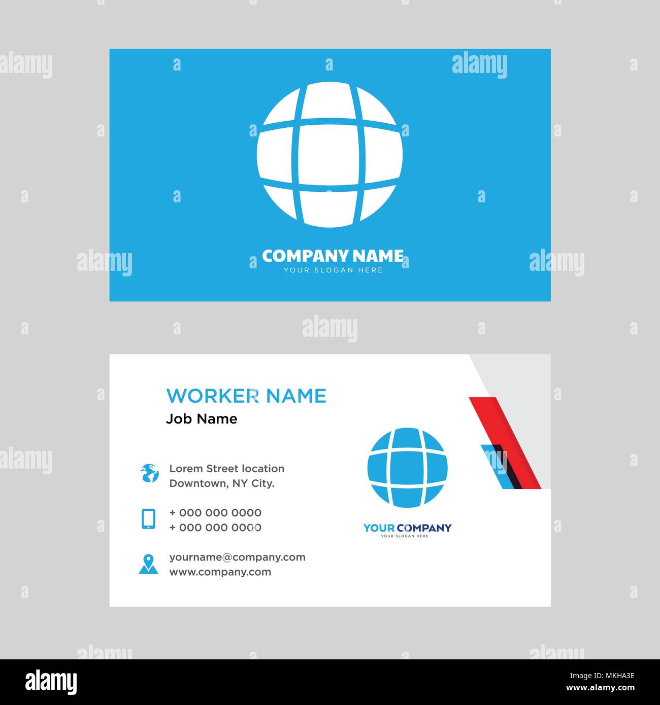 Globe business card design template, Visiting for your company, Modern ...