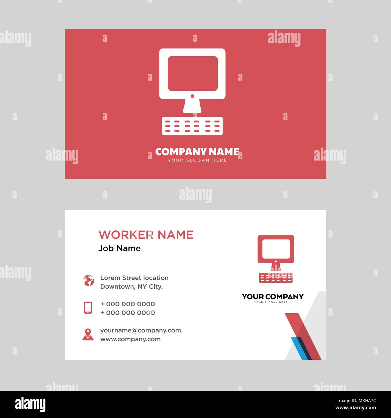 Computer Business Card Design Template Visiting For Your Company
