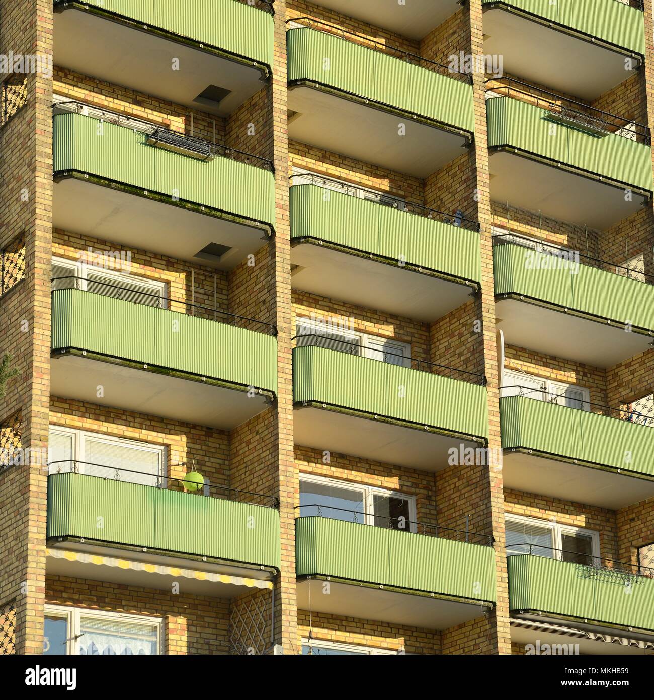 Balconies in apartment residential building Stock Photo - Alamy