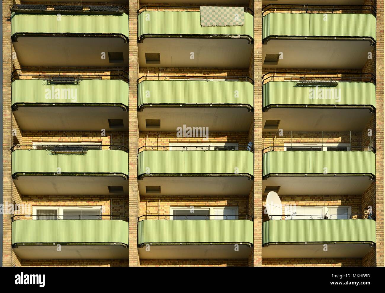Balconies in apartment residential building Stock Photo - Alamy