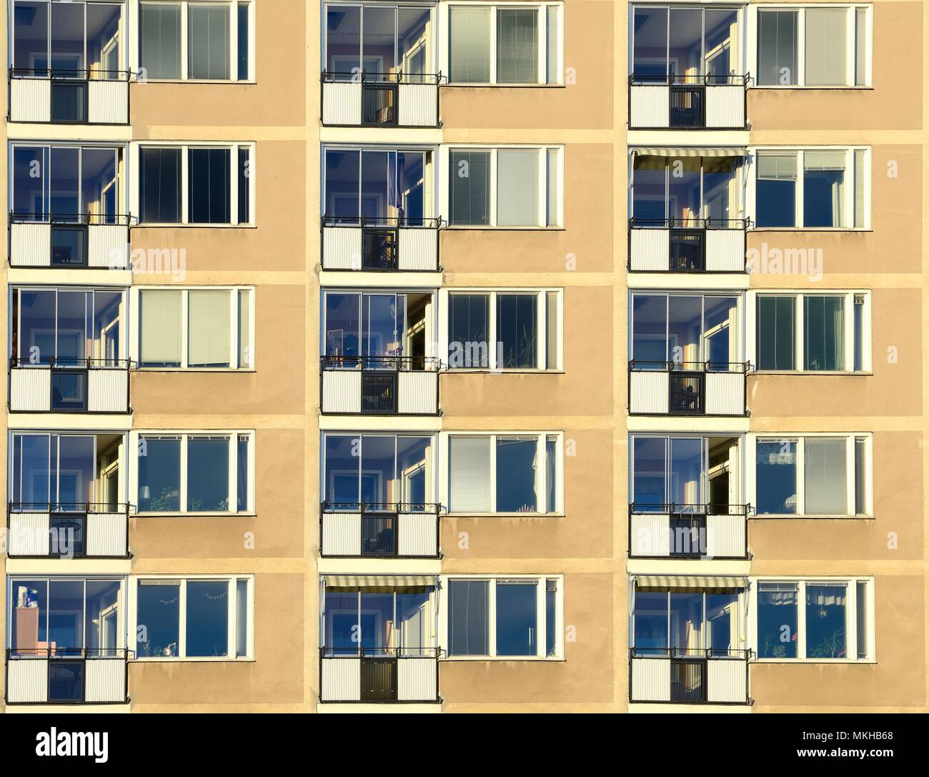 Balconies in apartment residential building Stock Photo - Alamy