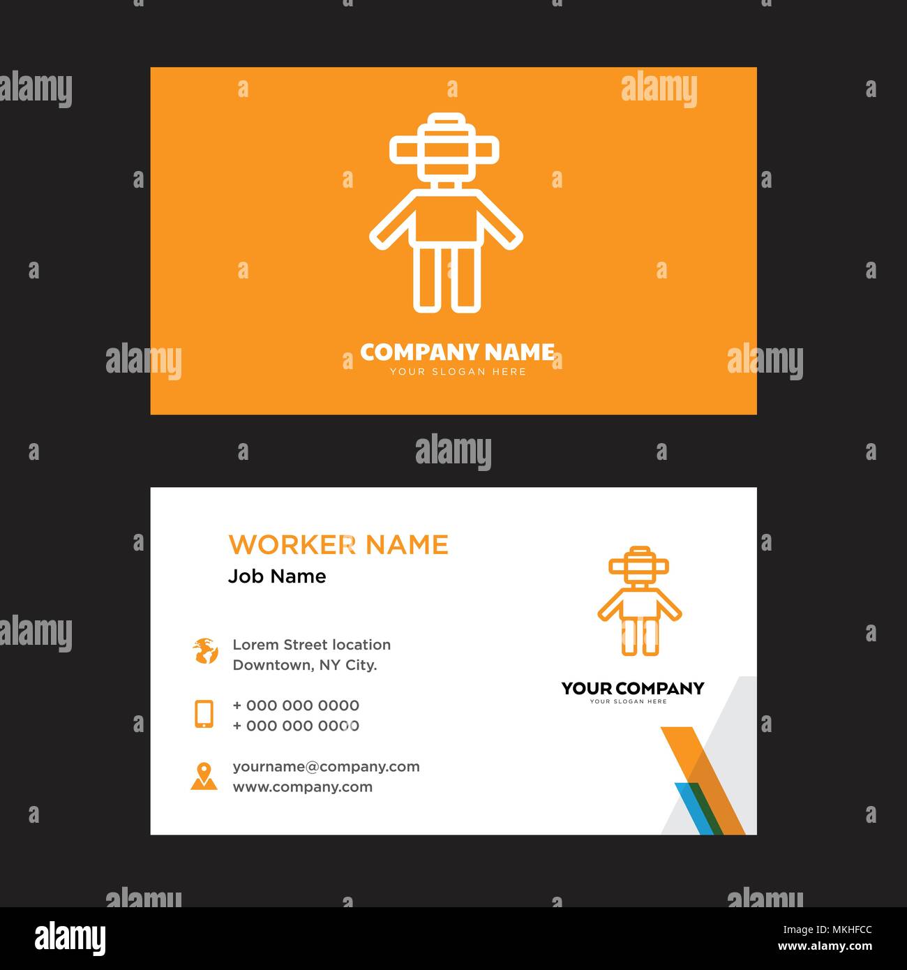 Android Business Card Design Template Visiting For Your Company Modern Horizontal Identity Card Vector Stock Vector Image Art Alamy