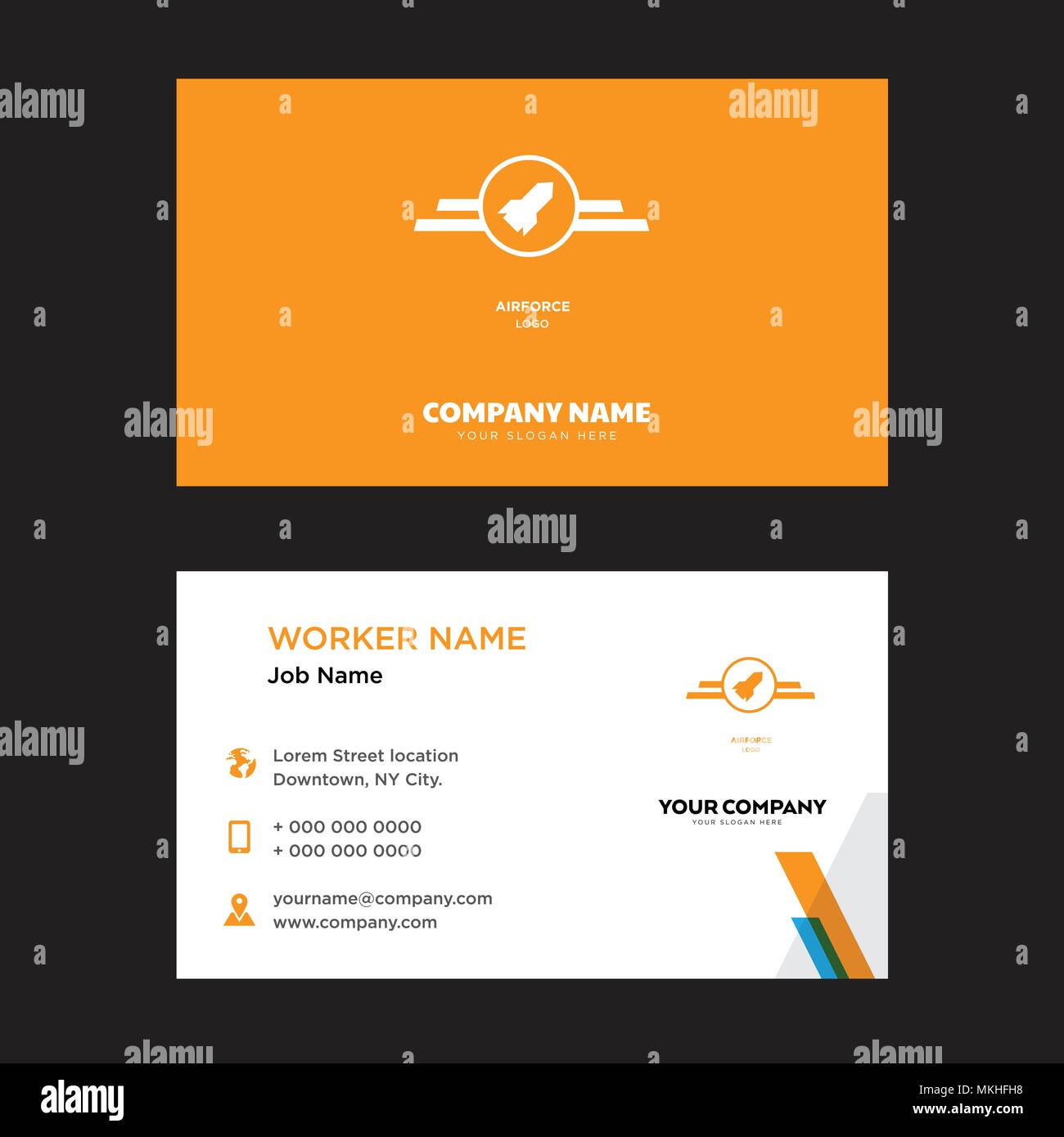 Airforce business card design template Visiting for your company Airforce business card design template Visiting for your company