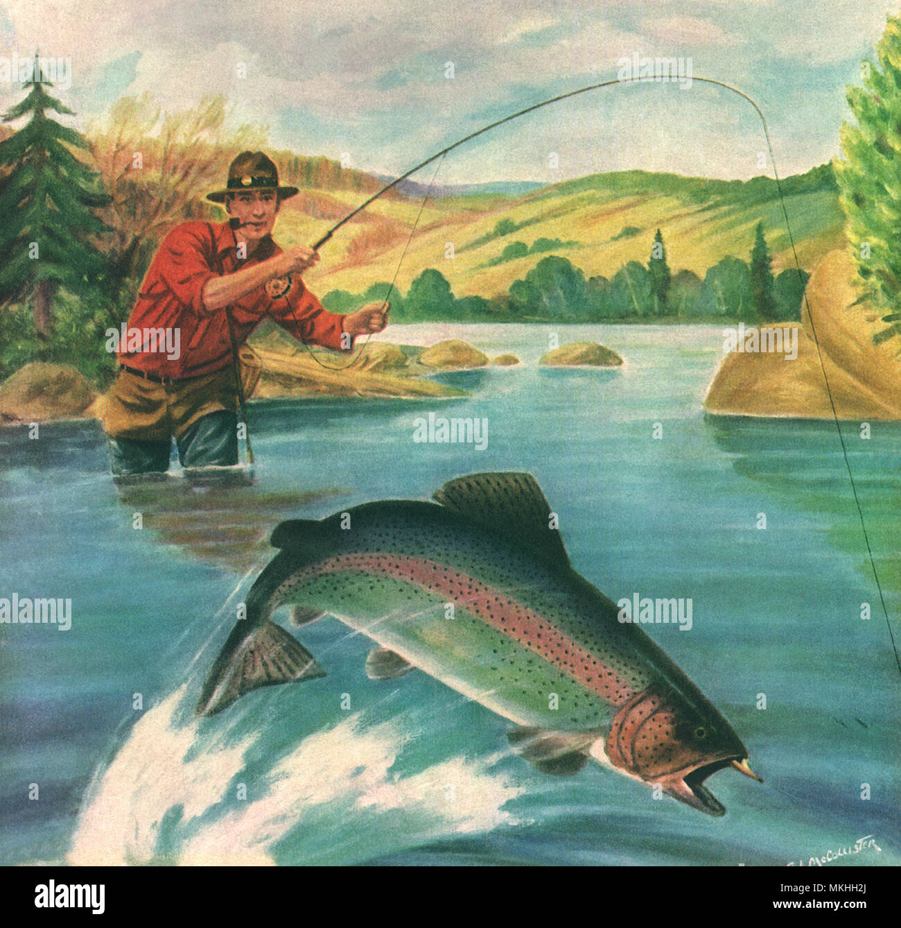 Fly fishing illustration hi-res stock photography and images - Alamy