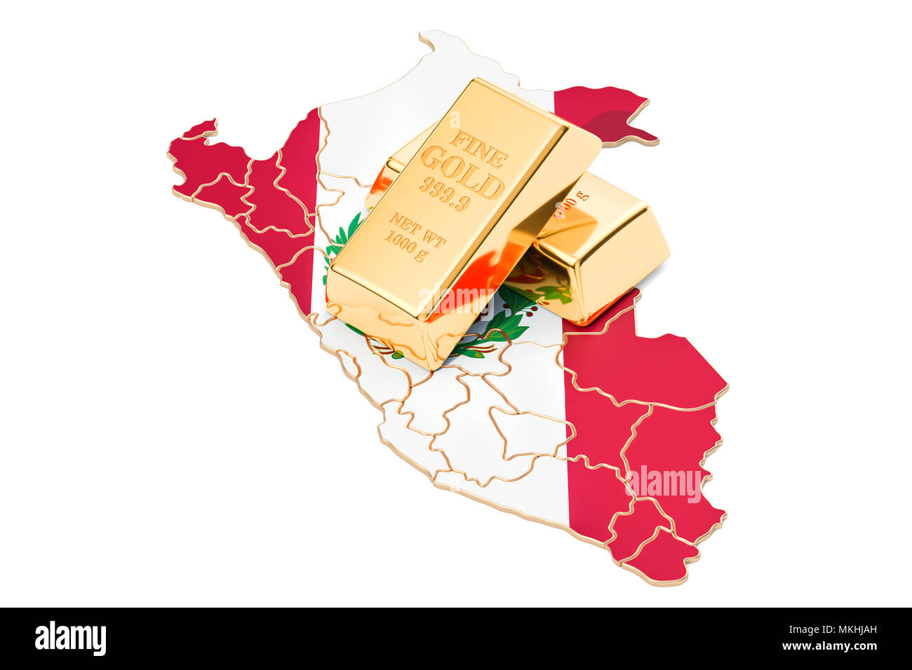 Foreignexchange reserves of Peru concept, 3D rendering isolated on