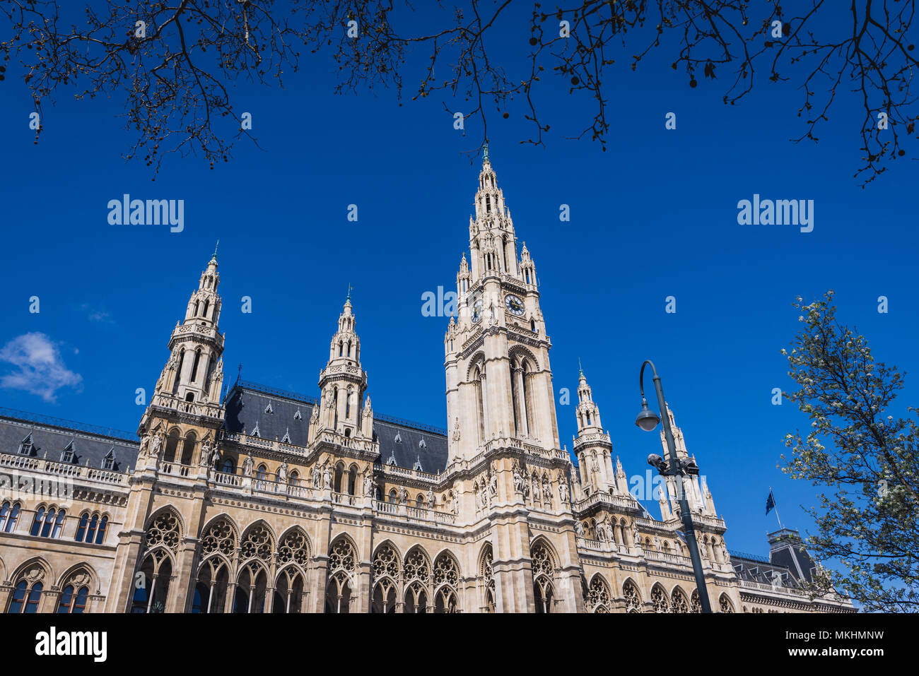 City Hall building designed by Friedrich von Schmidt in Vienna, Austria Stock Photo