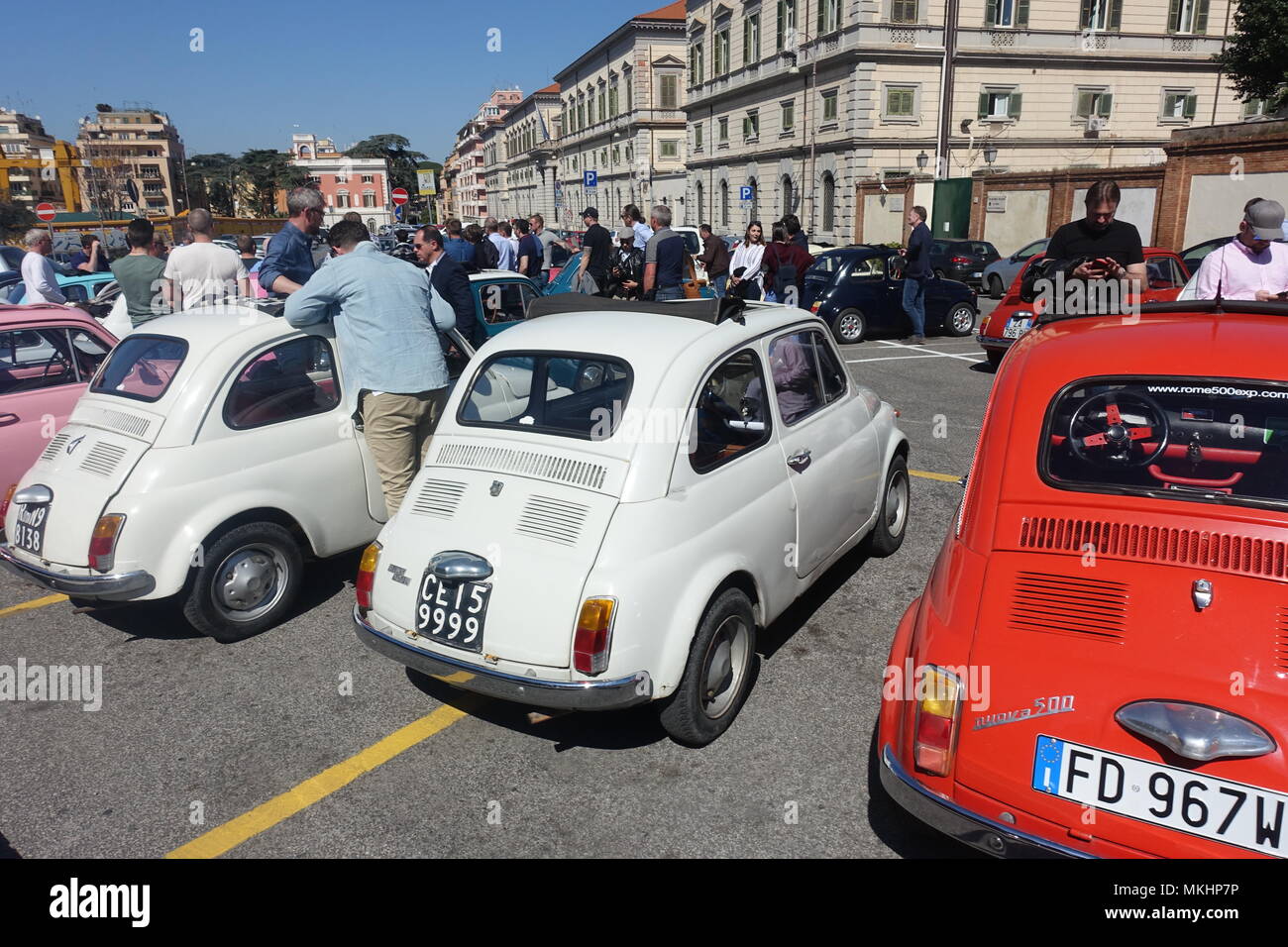 Fiato 500 gathering in Rome Italy Stock Photo