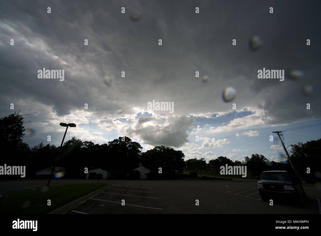 Osawatomie Kansas, USA, May 30, 2014 Rain clouds forming over corn