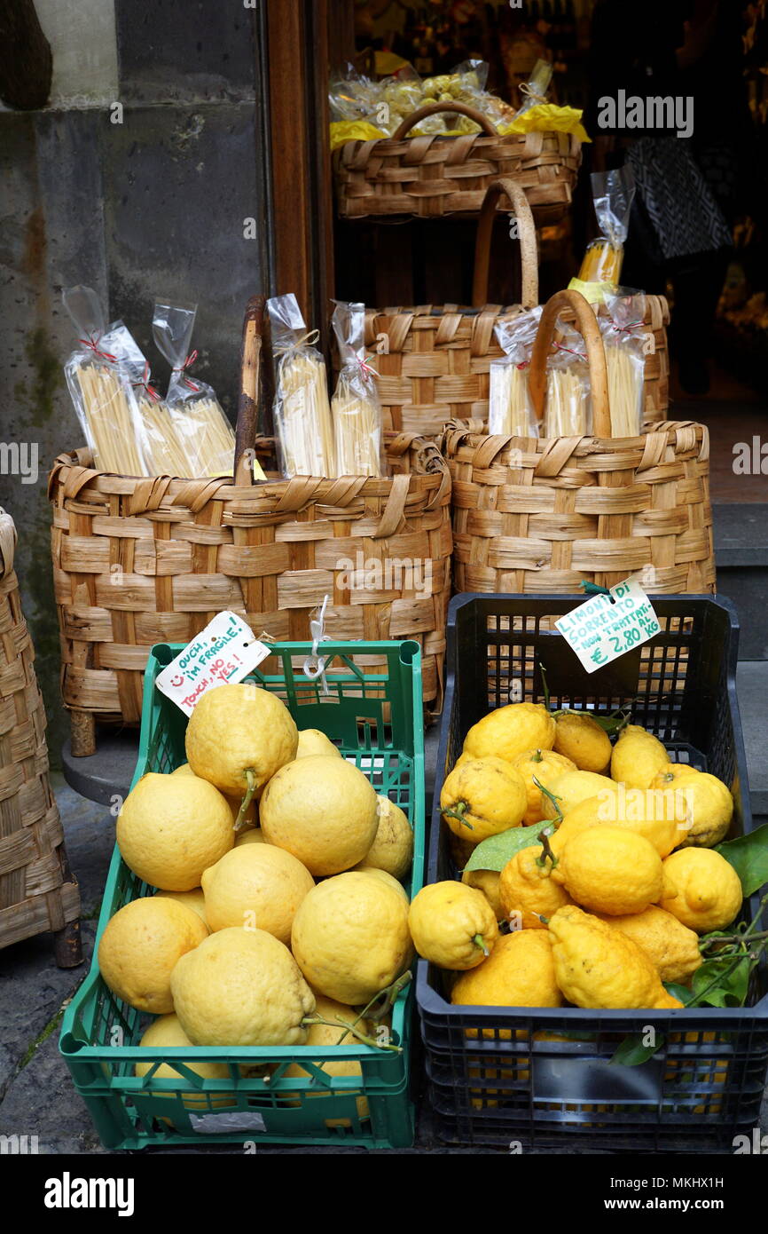 Citrus fruits (lemons), Amalfi Coast food specialties Stock Photo
