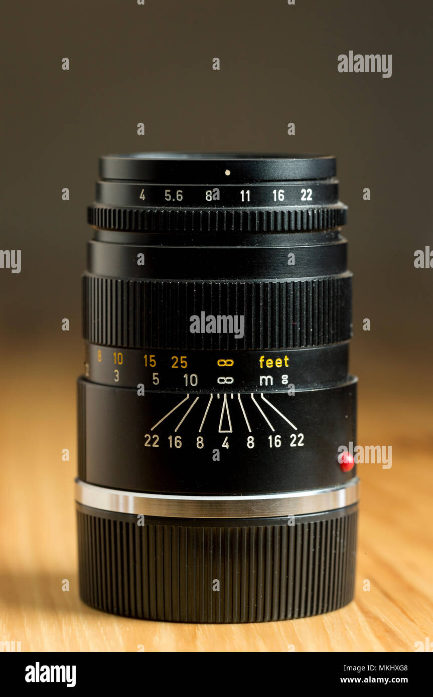 Compact and high quality Leica 90mm f4.0 Leica M mount lens. Made in  Germany and sharp and with rich contrast, one of the best lenses made Stock  Photo - Alamy