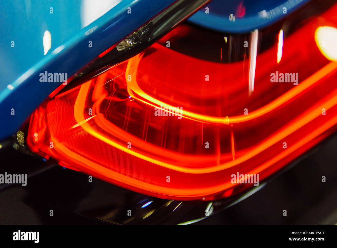 Back Lights Of Luxurious Sports Car Stock Photo Alamy