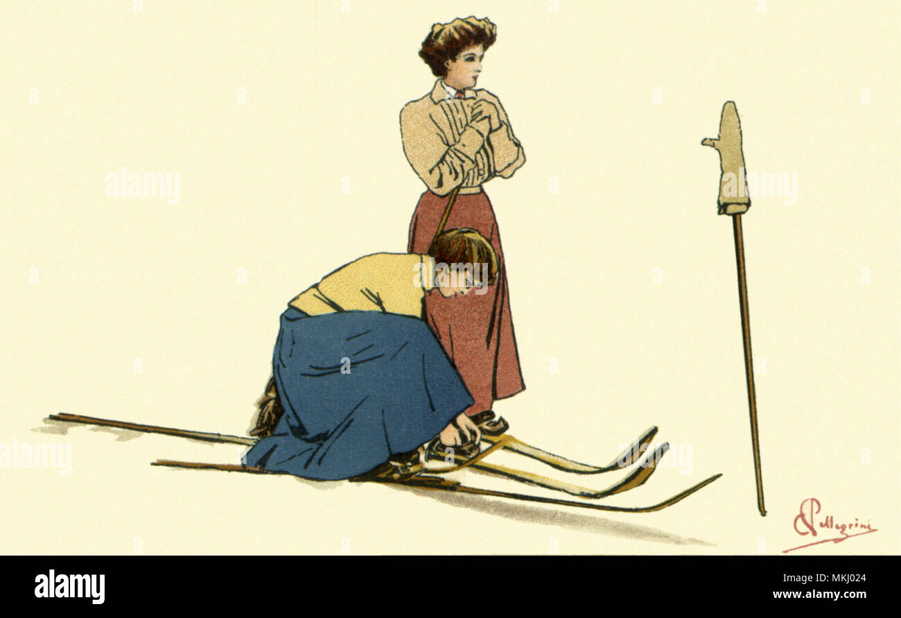 Adjusting the Bindings Stock Photo Alamy