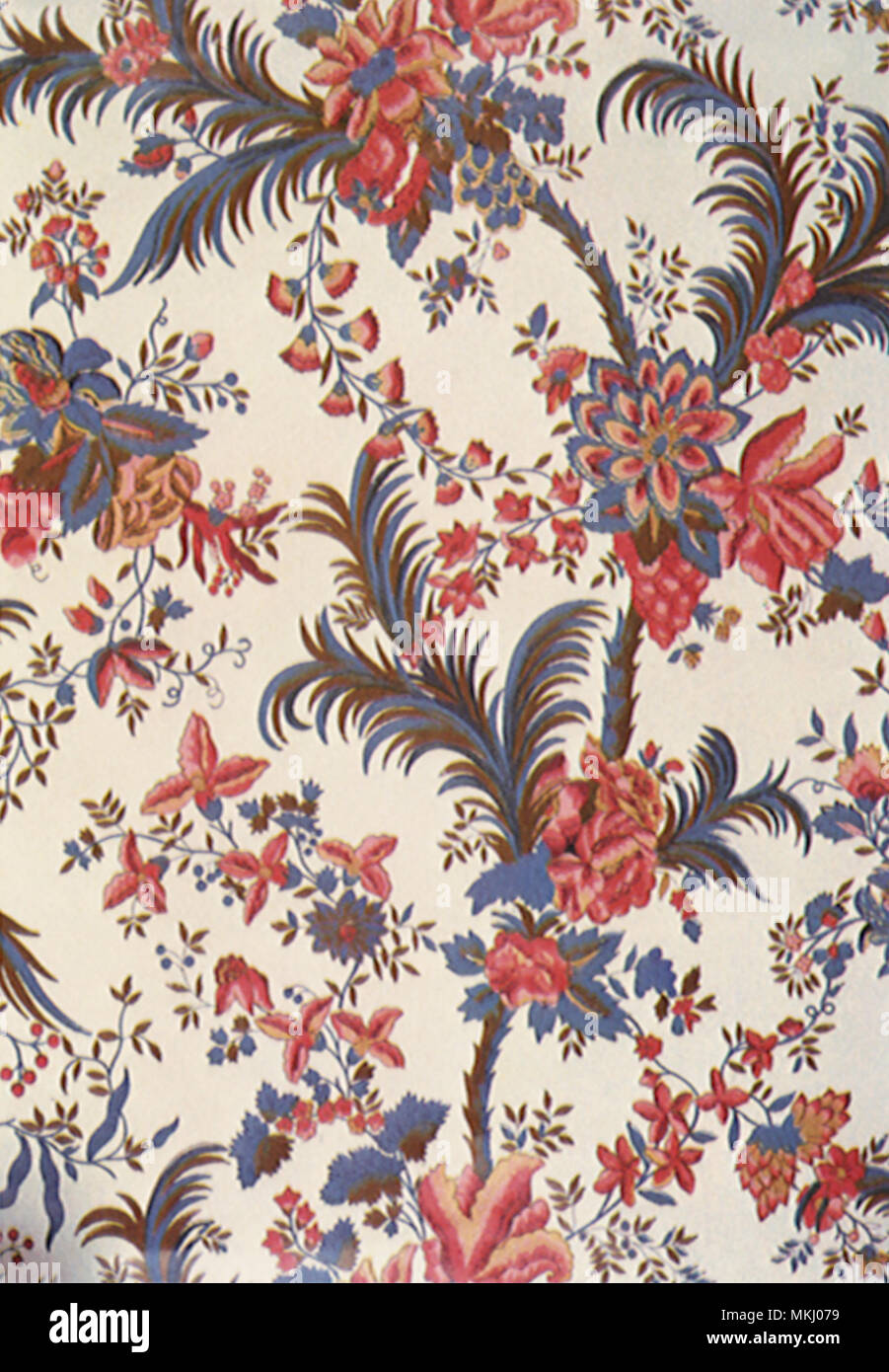 Blue pattern with flowers hi-res stock photography and images - Alamy