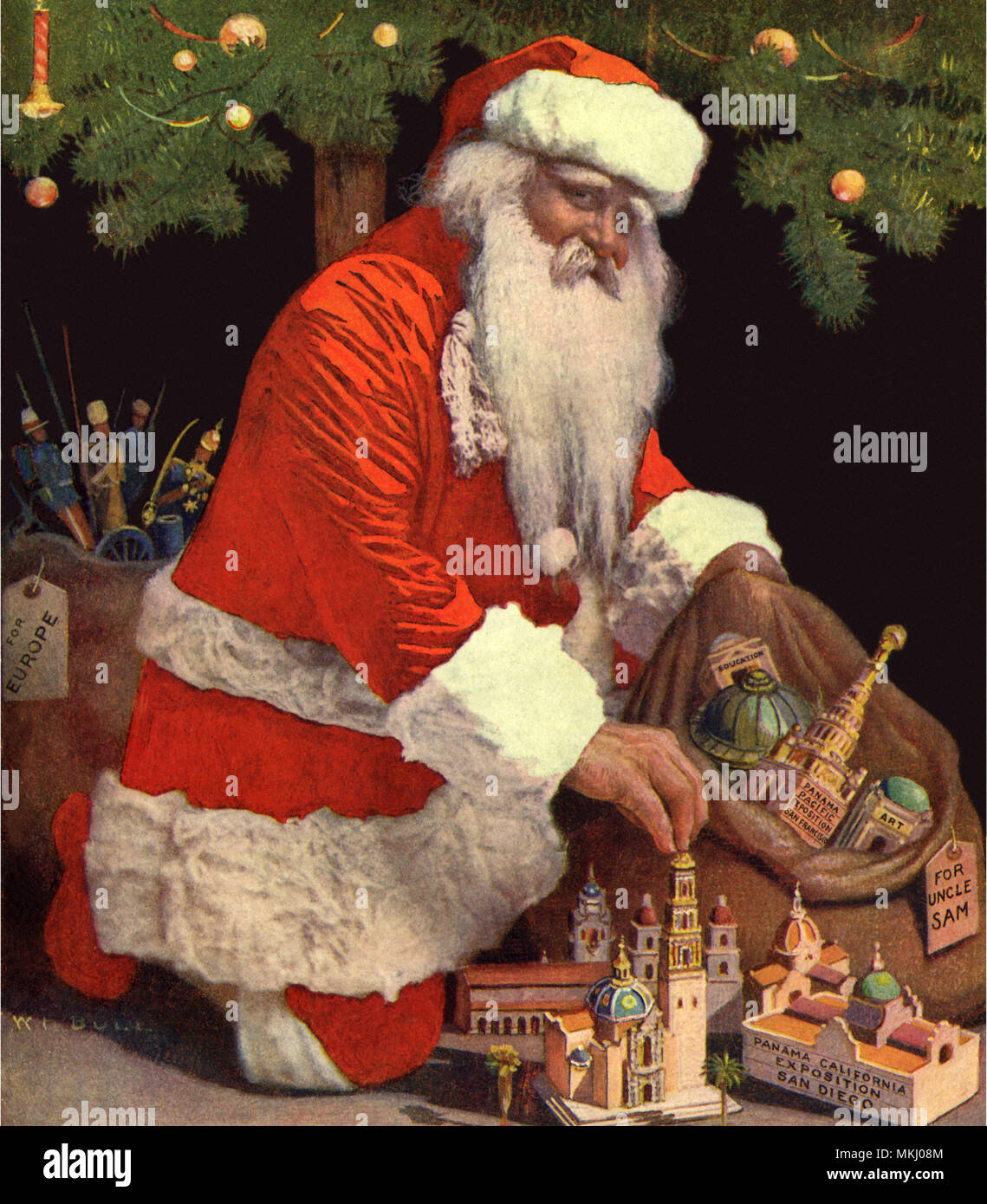 Santa Delivering Toys Stock Photo - Alamy