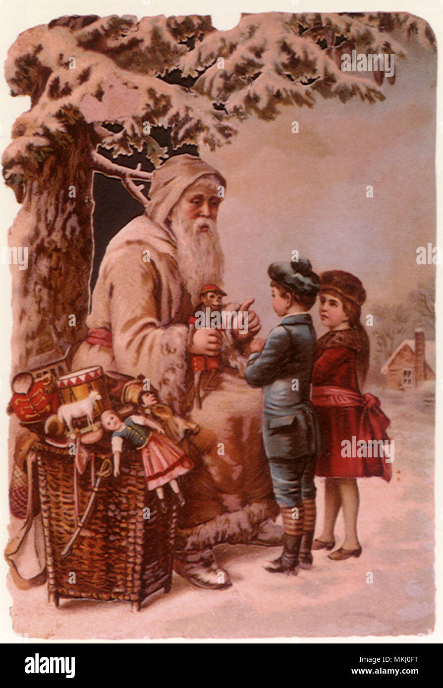 Santa Beneath Tree Stock Photo