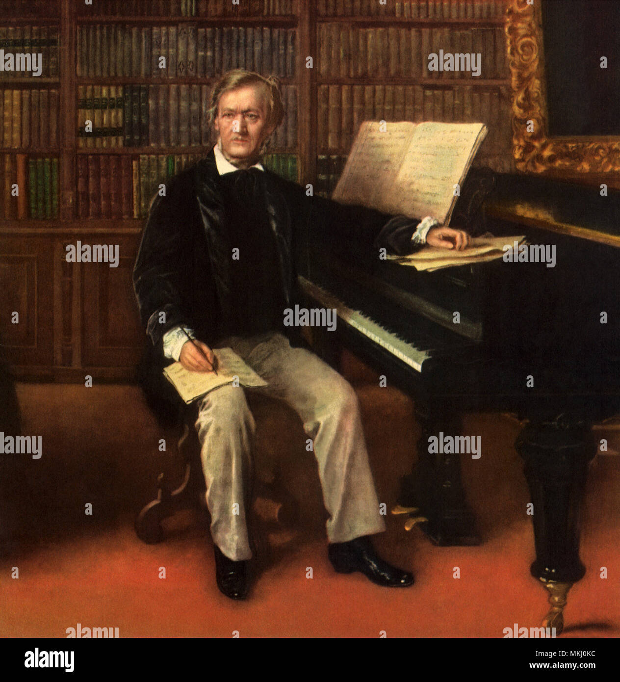 Composer at Piano Stock Photo