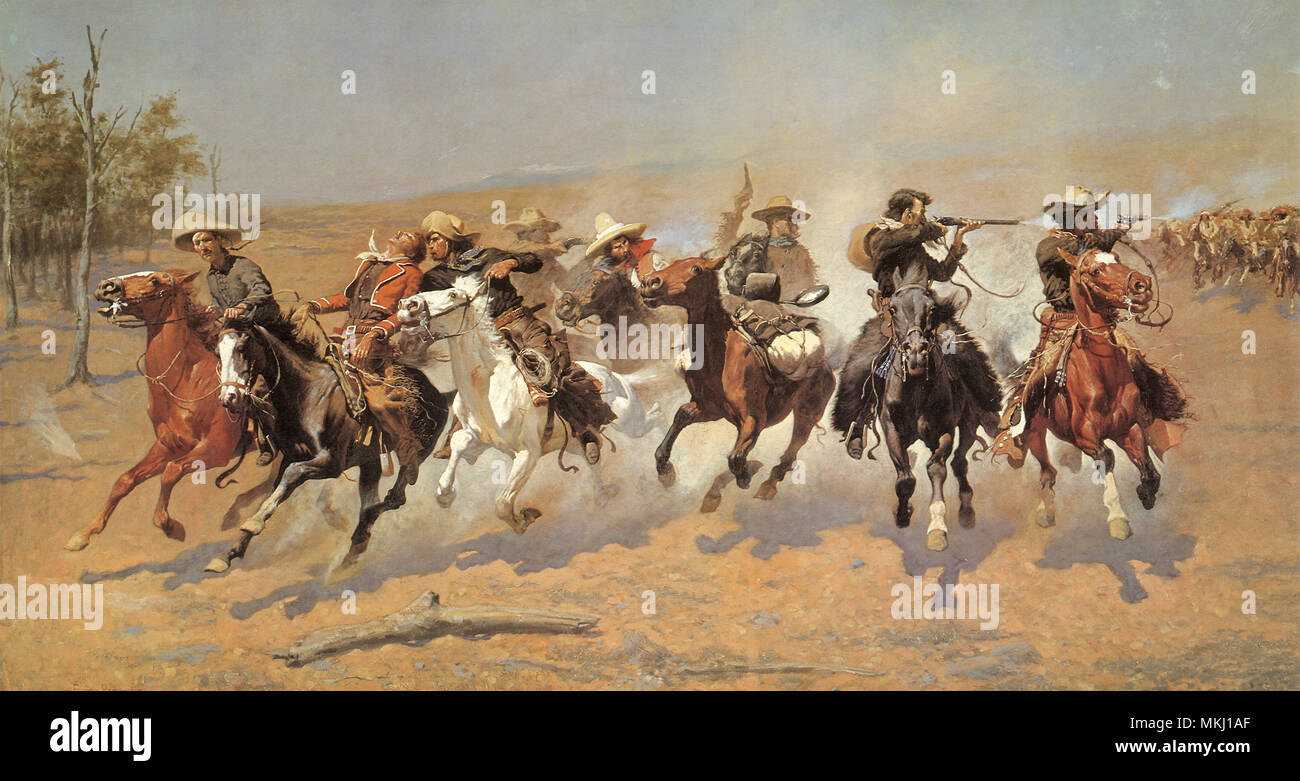 Cowboy Gunbattle Stock Photo