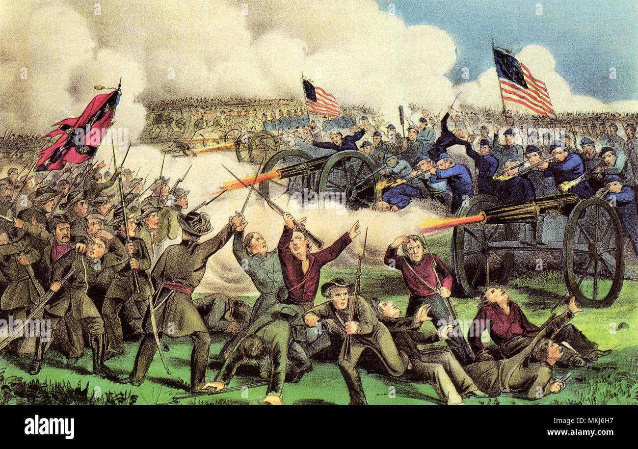 Civil War Battle Stock Photo