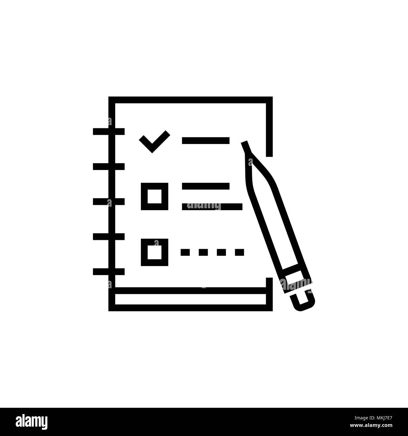 Check list - line design single isolated icon Stock Vector