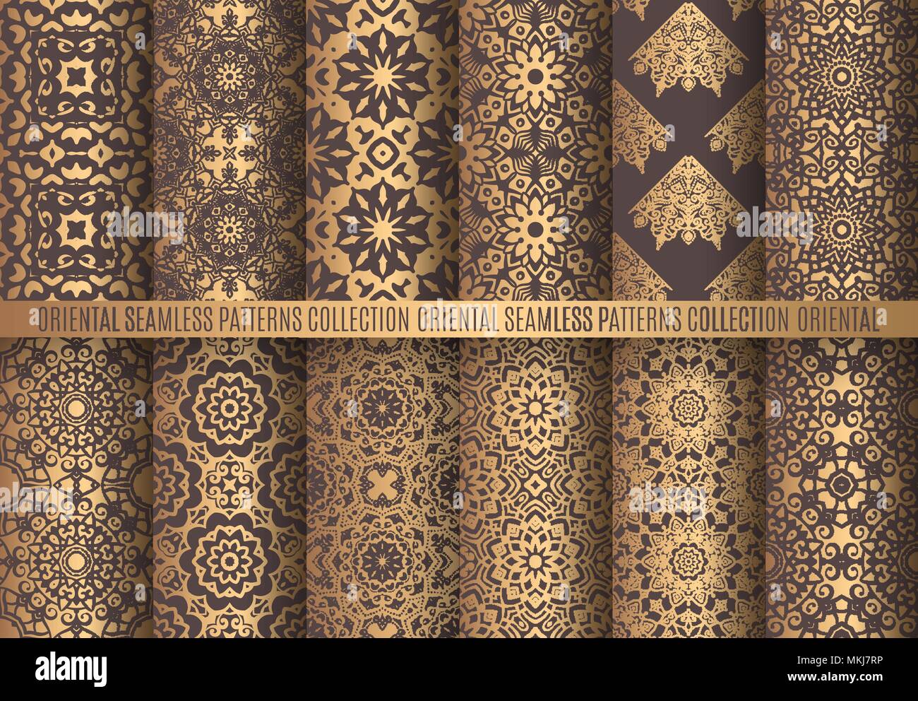 Golden Arabesque Patterns Stock Vector