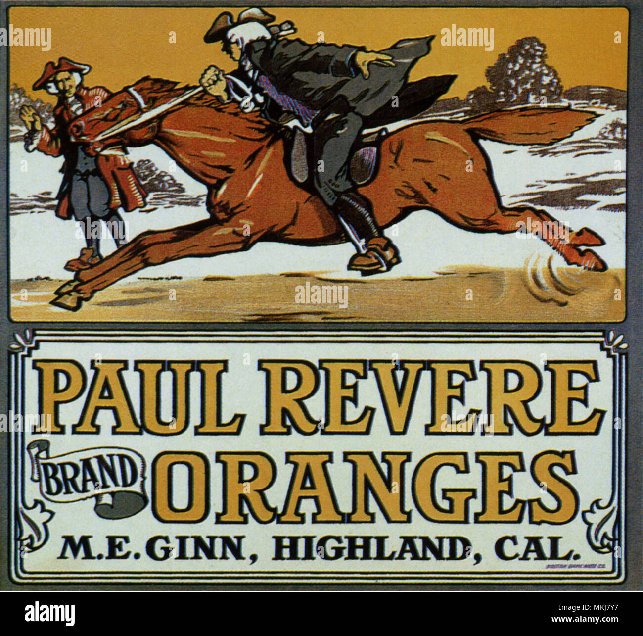 Paul Revere Label Stock Photo