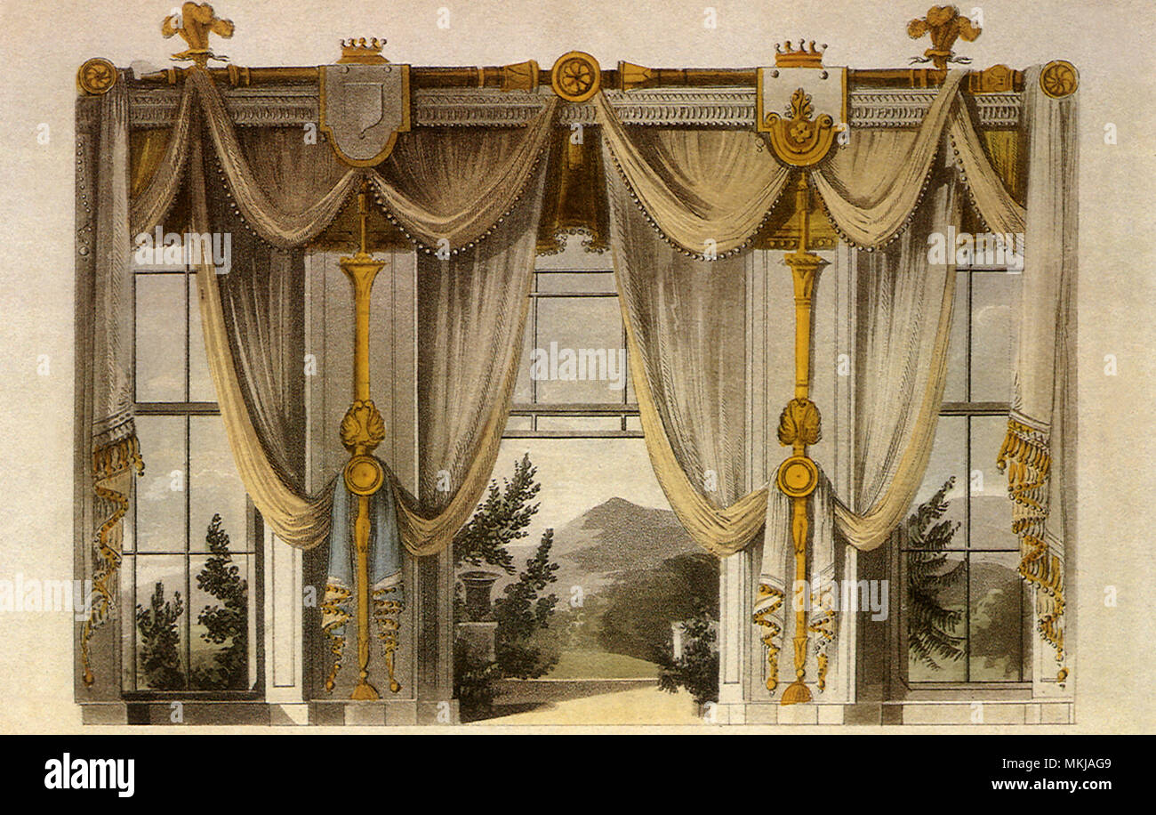 French Window Curtains Stock Photo Alamy