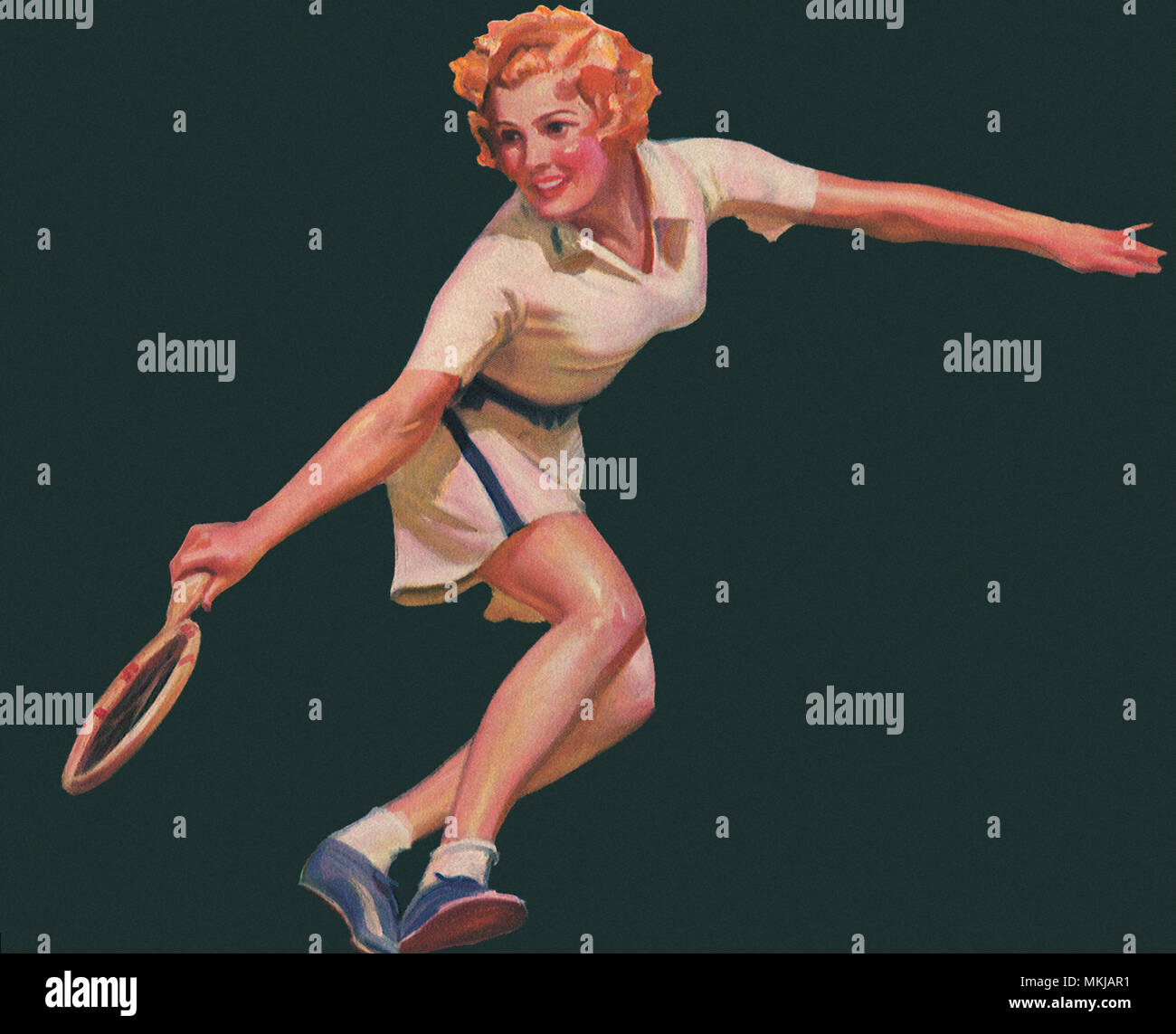 Tennis vintage illustration hi-res stock photography and images - Alamy