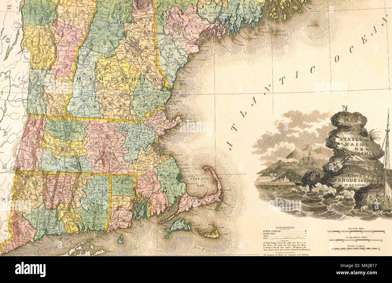 Antique united states map east coast hi-res stock photography and images - Alamy