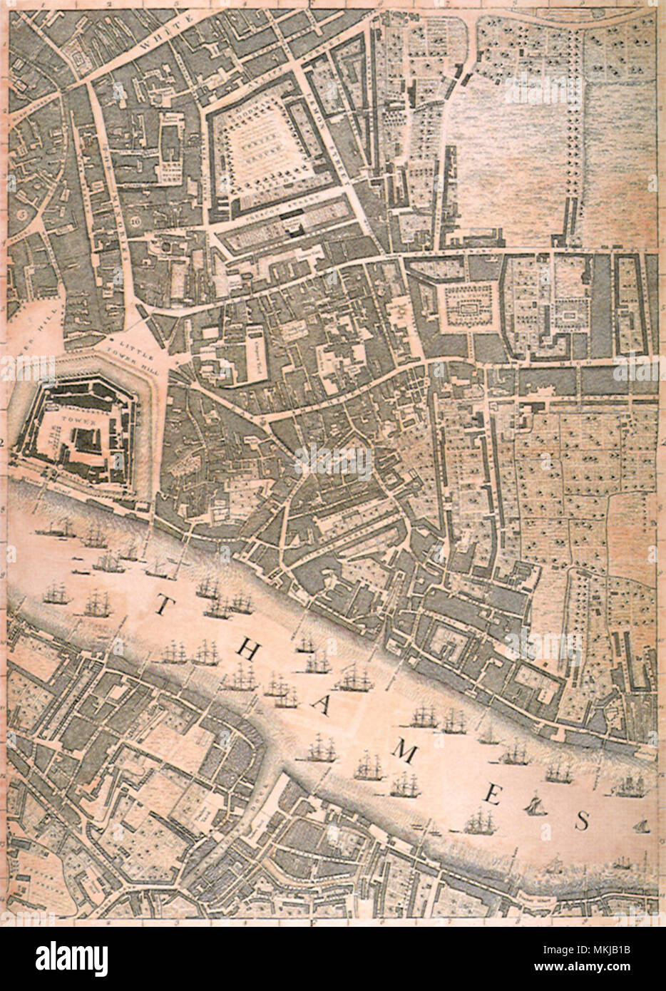 London, Including Tower 1746 Stock Photo