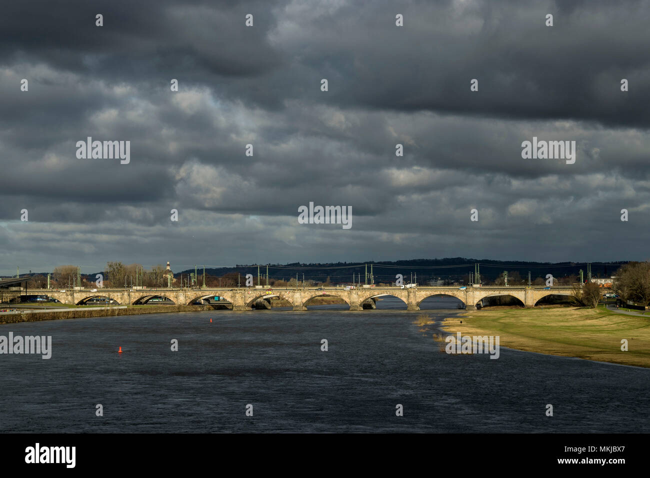 Marie bridge, Dresden, Marienbrücke Stock Photo