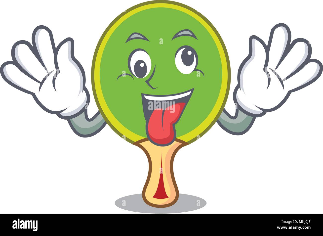 Crazy ping pong racket mascot cartoon Stock Vector