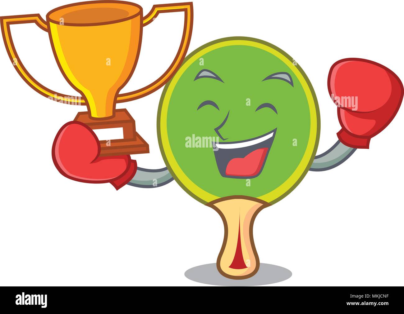 Boxing Winner Ping Pong Racket Mascot Cartoon Stock Vector Image Art Alamy