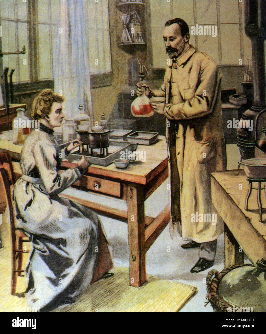 Marie and Pierre Curie Stock Photo