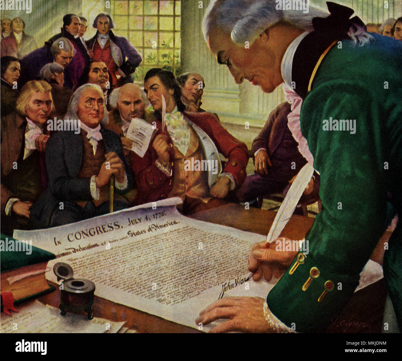 john hancock signing the declaration of independence
