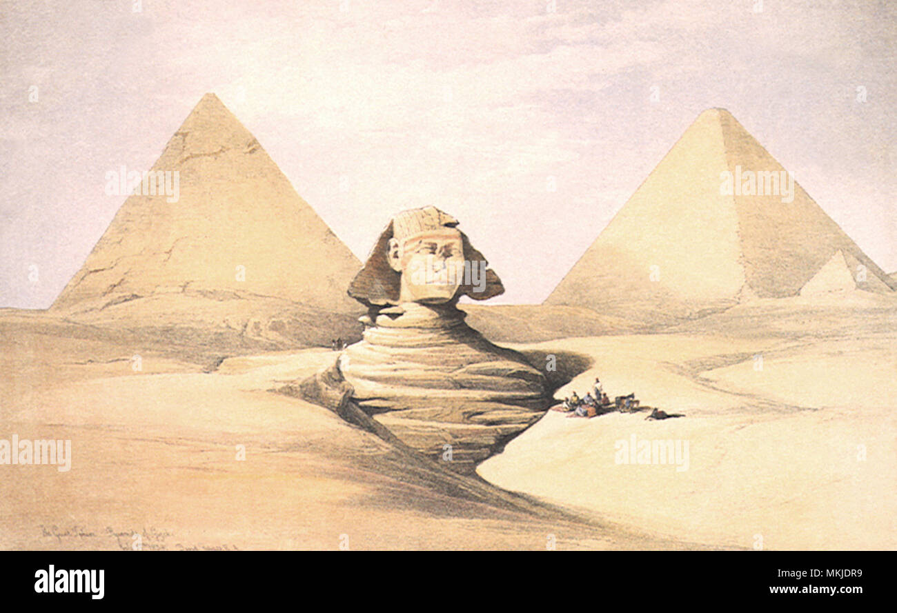 Pyramids of Giza 1846 Stock Photo