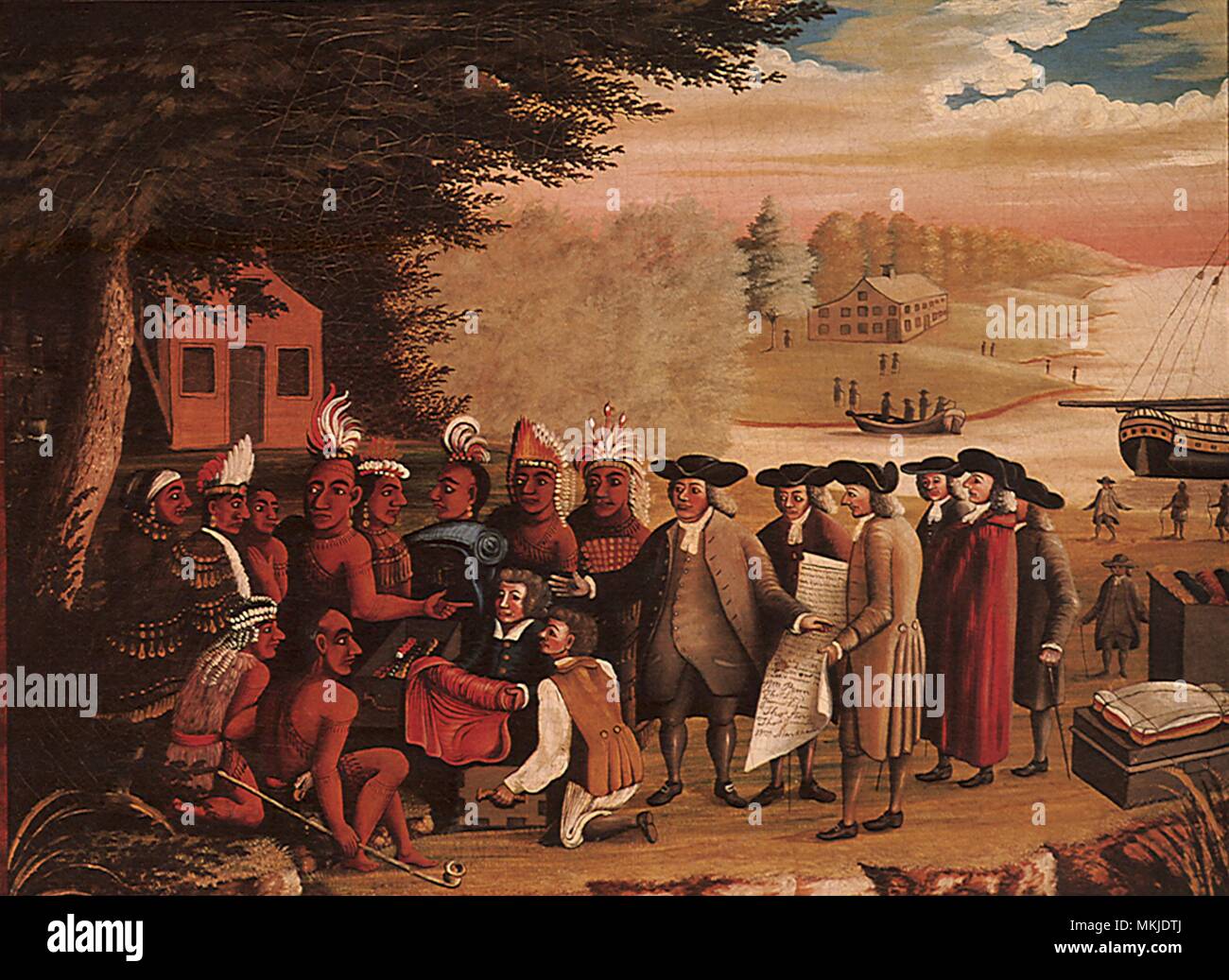 Penn's Treaty with the Indians 1835 Stock Photo