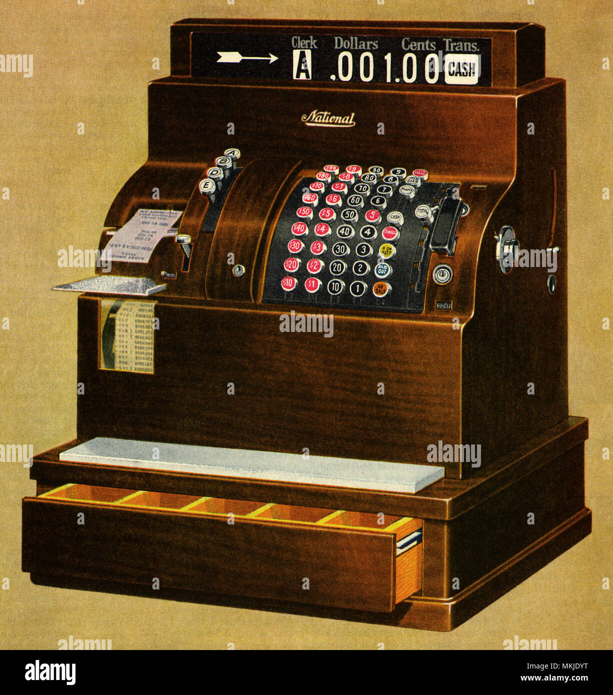 Early Cash Register Stock Photo