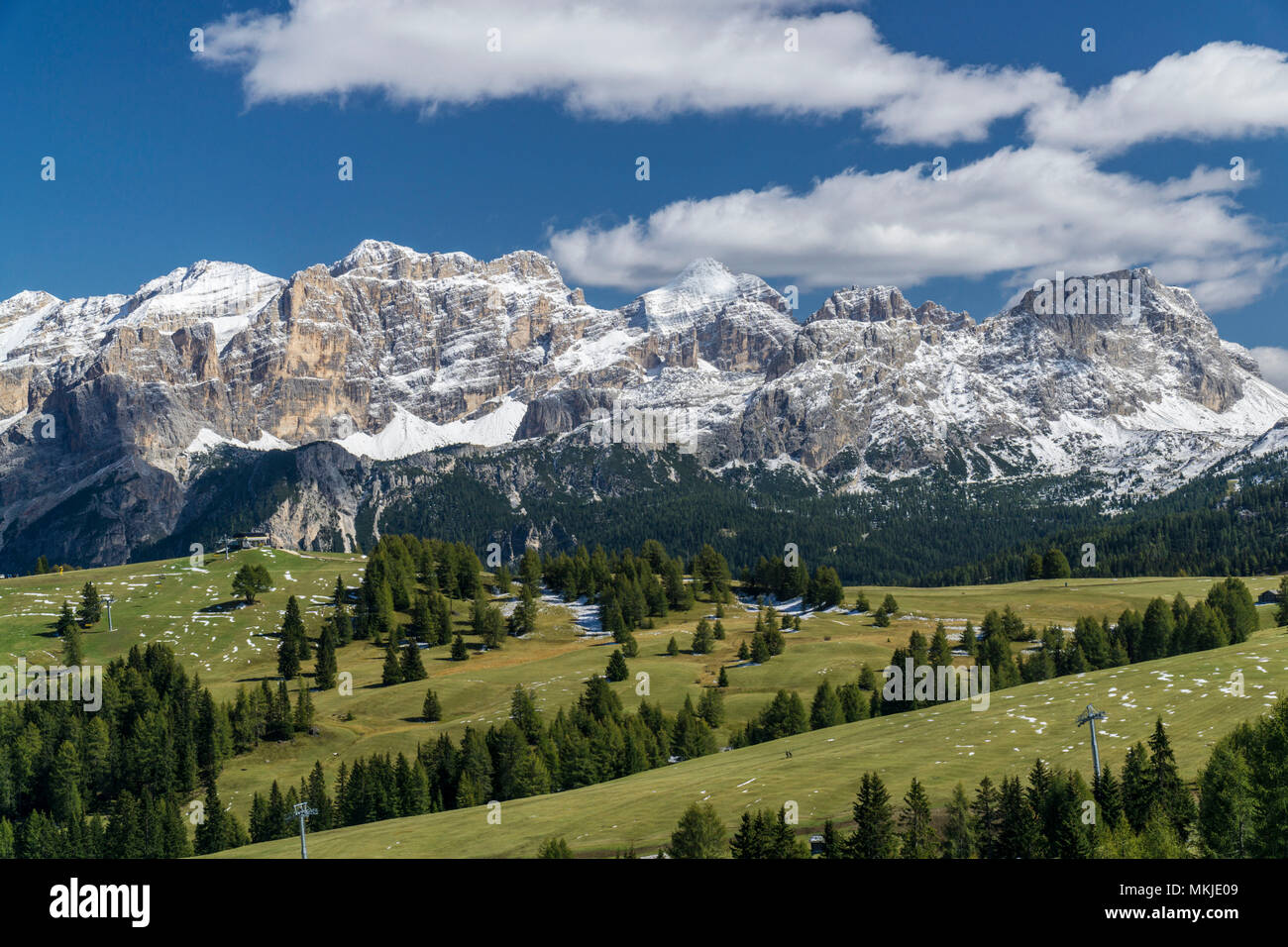 Monte Cavallo, Fani tips of the Tofane and lagazuoi pralongia, Dolomites, Fanisspitzen, Tofane und Lagazuoi von der Pralongia, Dolomiten Stock Photo