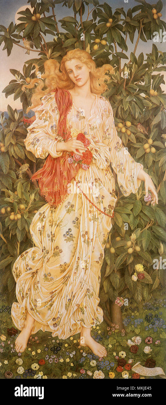 Flora, the Goddess of Blossoms Stock Photo