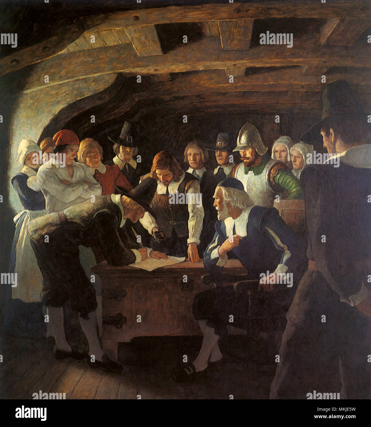 The Mayflower Compact Stock Photo